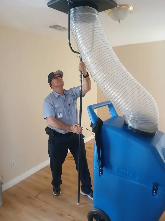 Mini Split Installation technician using HEPA equipment in De Pere